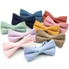 2021 Suede Bow Tie Solid Färg Soft Classic Shirts Bowtie Bowknot Vuxen Barnfjäril Cravats för Bröllop Julklapp