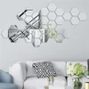 Miroirs 32pcs décoratifs de ménage hexagone en forme de miroir autocollants muraux pour salon chambre à coucher