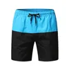 Mens Splicing Colors Beach Boxer Maillots De Bain Shorts Mode Tendance Cordon Maille Shorts De Plage D'été Mâle Nouveau Fitness Casual Pantalon De Natation