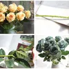 Kwiaty dekoracyjne Wieńce 1 PC Sztuczna Róża Kwiat Nieprawidłowy Lint Realistyczne MiniaCape Wedding Party Home El Office Bonsai Decor