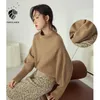 Fansilanen 100% wol oversized coltrui gebreide trui vrouwen casual streetwear herfst winter trui vrouwelijke knitwear jumper 210607