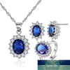 Princess Diana Necklaces/Rings/Earrings Sets for Women Wedding Engagement Zircon Crystal Jewelry Sets Dropshipping Wholesale Factory price expert design Quality