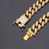 Bracelets en or Hip Hop Hop Gold Silver Plated Cuban Link Bracelets Iced Out Diamond Fashion Hip Hop Jewlery9103206