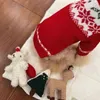 冬のペット犬のセーターのクリスマスかわいい犬の服のための子犬の小さい中犬の服スウェットコート暖かいボスチワワ衣装ペロ211106