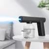 Portable Wireless Gun Desinfektionsmedel Sprayer Handhållen Blå Nano Machine 2m Spray Distans