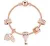 Sieradenstijl Charm Women Fashion Beads armband Bangle PLATED ROSE GOUD DIY Hangers armbanden sieraden drop levering 2021 VJBHM