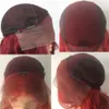 Falista kolorowa koronka przednie ludzkie włosy peruki przedprzeczerwone Full Frontal Red Burgundii Remy Brazylijska Peruka dla czarnych kobiet