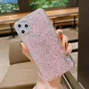 For iPhone Cases 11 12 MAX PRO MiniTPU Gel Material Protective Skin Phone Case Glitter Shockproof Shell Bling Pattern Cover