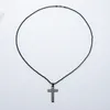 Titane Acier Chrétien Jésus Bible Croix Collier Ras Du Cou Hommes Femmes Pendentifs Chaîne Prière Religion Bijoux Cadeaux De Mode