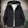 Höstens jacka Hooded Casual Lightweight Streetwear Ankomst Solid Färg Parka Mode Märke Design Windbreaker 210909