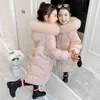 Winter Jacket Kids Printed Glossy Long Down Coat Children's Outerwear Cold Snowsuit For Girls Jacket Clothes TZ901 H0909