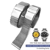 Hochwertiger Edelstahl 22mm 24mm Uhrenband für Superocean Herie Festmetallarmbänder Mesh gewebter Gurt kostenlos Werkzeuge5478231