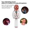 Портативный Wireless Kareoke Microphone 2000MAH перезаряжаемый Bluetooth портативный динамик домика домой KTV с танцующими светодиодными фонарими