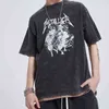 2022 Ripped Skull Band Print T-Shirt Spring Summer Myted Band T-Shirt Mężczyźni i Kobiety Moda Streetwear T-Shirt Hip Hop Top Tee G1217