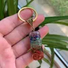 7 Chakra Orgoney Ringar Keychain Energi Orgonit Crystal Stone Healing Amulet Key Clasp för bil meditation Reiki Om Lucky Gift