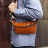 HBP AETOO Trendy Casual Purse, Men's Vintage Handmade Shoulder Bag, Plant Tanning Cowhide Slant Bag