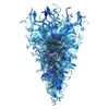 Modern Art Style Blue Coral Chandelier Livingroom H otel Hand Blown Glass Chain Pendant Lights Accept customization