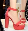 Summer elegant pointed toe shoes for women high heel wedding thick heels sexy Plus Size working Shoe