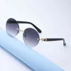 Designer-Sonnenbrille Kajila mit Holzmaserung, runder Rahmen, Herrenmode, rahmenlos, Damenbrille