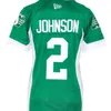 Мужская футболка Saskatchewan Roughriders DL Micah Johnson # 2 на заказ 2020 года с настоящей полной вышивкой или любое имя или номер