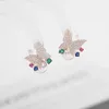 Koreanische Schmetterling Stud Ohrringe Frauen Elegantes Kleid Schmuck Hohe Qualität Perle Bunte Kristall Zirkon Ohrring Mode Zubehör