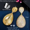 Classic Long Big Water Drop Indian 18k Gold Luxury Micro Pave CZ Earrings Dubai Silver Bridal Wedding Jewelry CZ652 210714