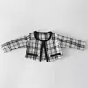 Ensembles de vêtements Designer Marque Filles Barboteuse Avec Manteau Bébé Fille Vêtements Ensemble Plaid Enfants Tenues Infant Outfit