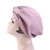 Nuove signore imitazione seta doppio strato comoda comodo cappello notturno annodato cappuccio cappuccio mese tappo casa per capelli custodia per capelli cappello chemioterapia cappello