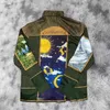 Casablanca style alchemy map printing sun moon constellation totem Silk Long Sleeve Shirt246w