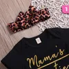 Baby Girls Одежда для одежды Rompers Леопардовый оголовье Письмо Печать кнопки Newborn Младенческая Комбинезон Плайсуит Летние 1-3T 1392 B3