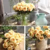 Ghirlande di fiori decorativi 1Pc Fiore di rosa artificiale Unfading Lint Realistico Miniascape Wedding Party Home El Office Bonsai Decor