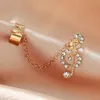 S2414 Bijoux De Mode Une Pièce Clip D'oreille Rétro En Métal Sans Trou Boucle D'oreille Gland Longue Chaîne Boucles D'oreilles Géométriques