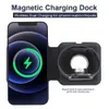 15W Opvouwbaar Wireless Charging 2 in 1 Charger voor iPhone 13 Pro max 12 Airpods Fast Charging Magsafing Chargers Dock Fit Iwatch Series 7 6 SE 5