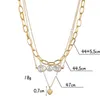 Anhänger Halskette 8Seasons Mode Goldfarbe Metall Halskette für Frauen Mädchen Langmünze Herz Imitation Perlen Anhänger Geometrische Collier Collier