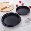 Round Pizza Plate Pan Deep Dish Tray Carbon Steel Non-stick Mold Baking Tool Mould Pattern 6 7 8 10 inch