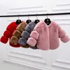 Tjej faux päls jackor ytterkläder tjock baby flicka parkas barn kläder vinter varm kappa ytterkläder cloak jacket tz971 h0909