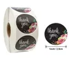 500pcs / roll Floral Tack Klistermärke Pappersetikett Klistermärken Scrapbooking Bröllop Kuvert Tätningar Handgjorda Stationery Klistermärke DHL Gratis Sn3771