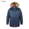 Corbona N3B Type Winter Parka Herenjas Lange Oversize Echte Bont Kap Militaire Leger Mannelijke Jassen Gevoerde Fleece Merkdoeken 211214