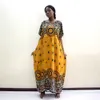 Bohème traditionnel imprimé lâche robe africaine automne mode femmes robe avec écharpe 210302