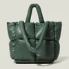 Designer verde Bolsa de ombro Puff Women Women Casual Bale Luxury Down Down Feather acolchoado Messager Space Cotton Crossbody Bag 202216m