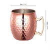 530ml 18oz Moscow Mule Mug Hammered Beer Tumbler Copper Plated Wine Cup Cocktail Whisky Glass Coffee Bar Drinkware 18/8 Stainless Steel