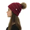 Winter warme hoed voor vrouwen gebreide criss kruis pom poms beanies haak hoeden dames paardenstaart bonenmeisjes meisjes skipapjes pompom hoed 10203729065