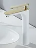 Rubinetti per lavabo da bagno Miscelatore per lavabo in ottone massiccio oro rosa / bianco Rubinetti per lavabo monocomando freddo da incasso Arrivo