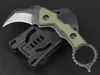 Prix départ usine Karambit couteau D2 lame de lavage en pierre noire pleine Tang G10 poignée lames fixes couteaux à griffes avec Kydex