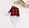 Christmas Gnome Wine Bottle Cover Handmade Buffalo Plaid Champagne Toppers Santa Hat Hanging Decoration SN5929