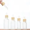 10ml 15ml 20ml 30ml 50ml Frost Glass Dropper Bottle Empty Liquid Dropper Vials for Cosmetic Perfume with Imitated Wooden Lids