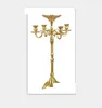 2021 Topprankade Guldpläterade golv Candelabra 85cm Metal Candle Holder, Pure Gold Candlehållare med fin blomskål