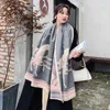 2021 Nowy styl Fall Winter Women Cashmere Koc Szalik Retro Konia Wzór Szalik z Tassel Ciepły gruby szal