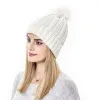 Chapeau tricoté en laine pour femmes, confortable, rayé, unisexe, épais, coupe-vent, extensible, chaud, mode automne hiver