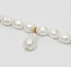 Vit Single Pearl Choker Halsband Enkel Pearl Drop Necklace Barock One Pearl Necklace Neck Choker Chokers for Girls